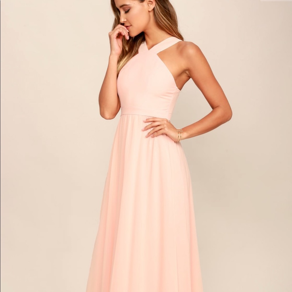 Air of Romance Peach Maxi Dress